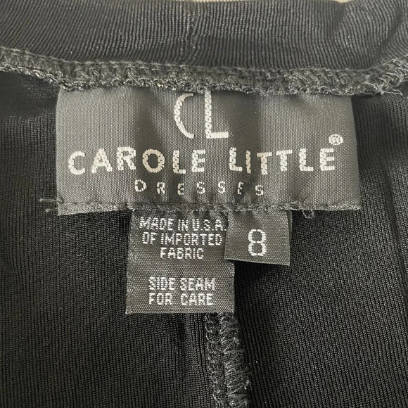 VTG Carole Little Sleeveless Maxi Dress 8 Black Gold Leopard Print Slinky - Picture 5 of 10